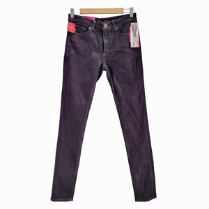Spanx The Slim-X Skinny Jeans in‎ Coated Aubergine Wax Burgundy